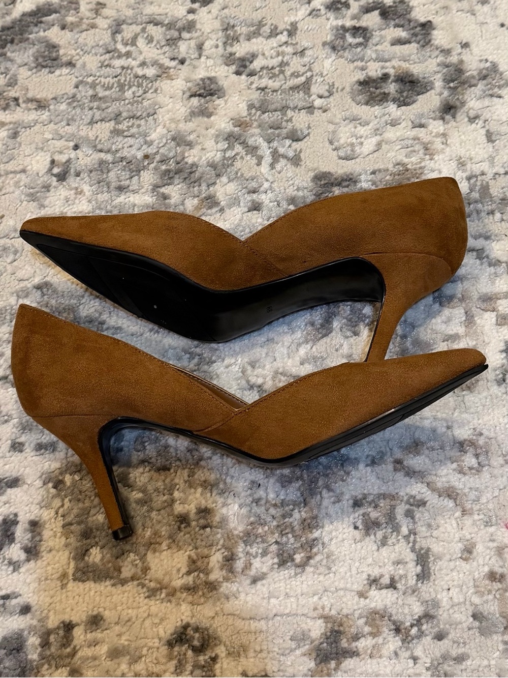 Marc Fisher Cognac Suede Pointed-Toe Pumps - Picture 4 of 5